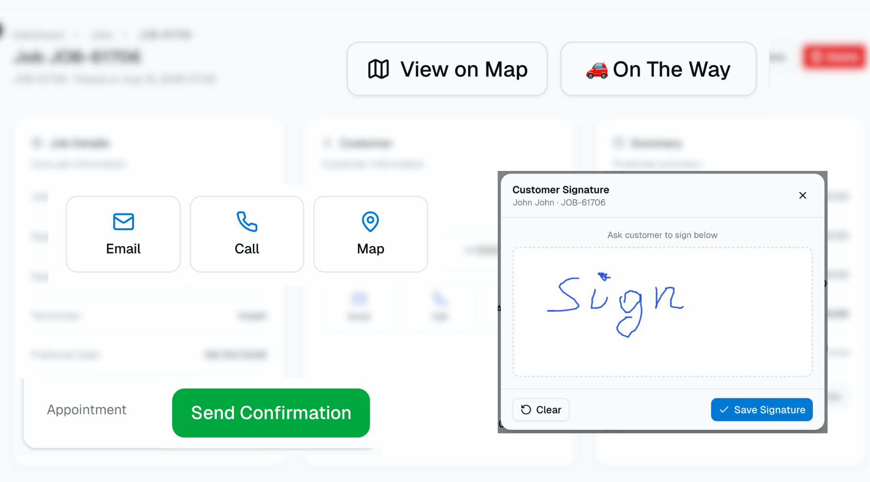 Automated Client Email Updates screenshot in JobDeck